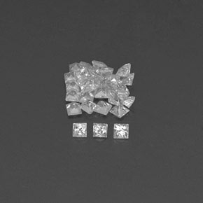  ct natürliche weißer Saphir-Edelsteine, Quadrat, VVS-VS