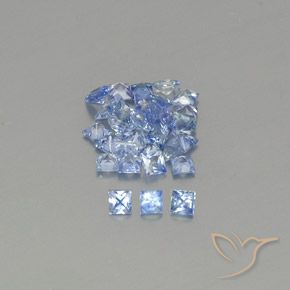 2.05ctw Natürlicher Pastellblau Saphir, Quadrat, VVS-VS