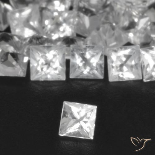 2.51 ct natürliche Weiß Saphir-Edelsteine, Quadrat, VVS-VS