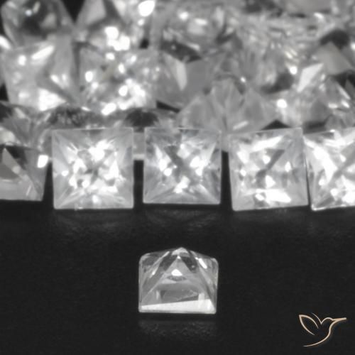 2.51 ct natürliche Weiß Saphir-Edelsteine, Quadrat, VVS-VS
