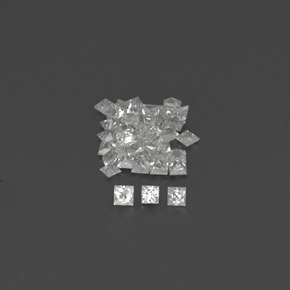  ct natürliche weißer Saphir-Edelsteine, Quadrat, VVS-VS