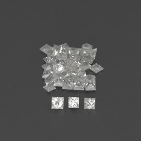 ct natürliche weißer Saphir-Edelsteine, Quadrat, VVS-VS