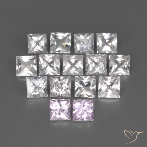 1.89 ct natürliche Weiß Saphir-Edelsteine, Quadrat, VVS-VS