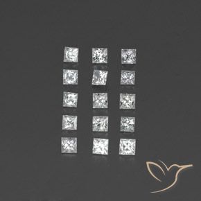 1,54 ct natürliche weißer Saphir-Edelsteine, Quadrat, VVS-VS