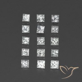 1,54 ct natürliche weißer Saphir-Edelsteine, Quadrat, VVS-VS