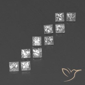 1.28 ct natürliche Weiß Saphir-Edelsteine, Quadrat, VVS-VS