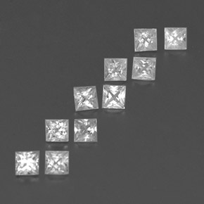  ct natürliche weißer Saphir-Edelsteine, Quadrat, VVS-VS