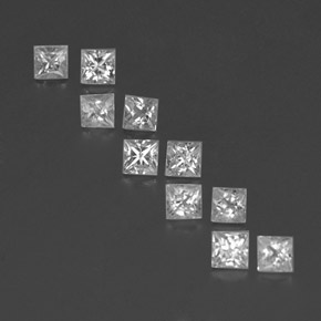1,35 ct natürliche weißer Saphir-Edelsteine, Quadrat, VVS-VS