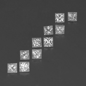1,35 ct natürliche weißer Saphir-Edelsteine, Quadrat, VVS-VS