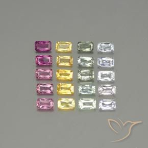6.57 ct natürliche Mehrfarbig Saphir-Edelsteine, Oktagonschliff, VS-SI