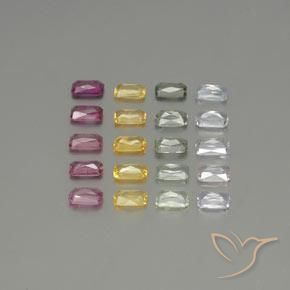 6.57 ct natürliche Mehrfarbig Saphir-Edelsteine, Oktagonschliff, VS-SI