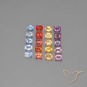 4.97 ct natürliche Mehrfarbig Saphir-Edelsteine, Oktagonschliff, VS-SI
