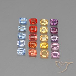 4.97 ct natürliche Mehrfarbig Saphir-Edelsteine, Oktagonschliff, VS-SI