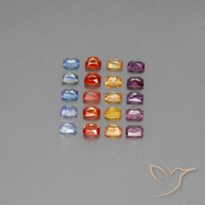 4.97 ct natürliche Mehrfarbig Saphir-Edelsteine, Oktagonschliff, VS-SI