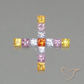 1.89 ct natürliche Mehrfarbig Saphir-Edelsteine, Quadrat, VVS-VS