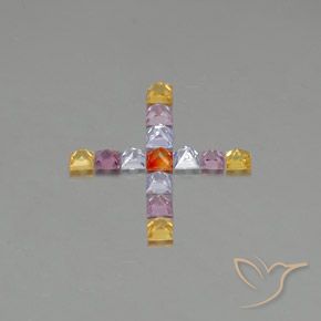 1.89 ct natürliche Mehrfarbig Saphir-Edelsteine, Quadrat, VVS-VS