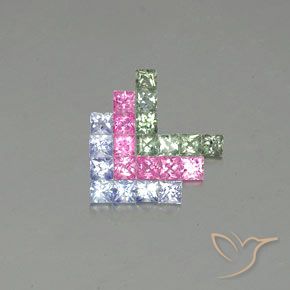 2.64 ct natürliche Mehrfarbig Saphir-Edelsteine, Quadrat, VVS-VS