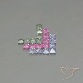 2.64 ct natürliche Mehrfarbig Saphir-Edelsteine, Quadrat, VVS-VS