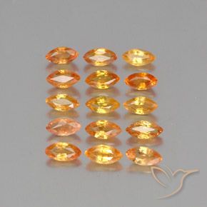 5.93 ct natürliche hellorange Saphir-Edelsteine, Marquise, VVS-VS