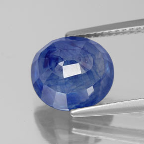 5,46 ctw natürlicher blauer Saphir, Oval Schliff, SI