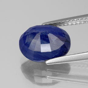 4,46 ctw natürlicher blauer Saphir, Oval Schliff, SI