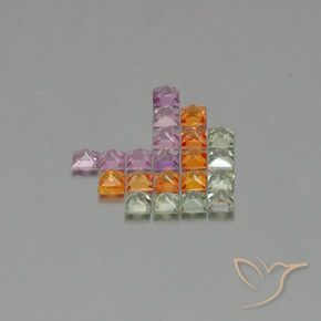 3.25 ct natürliche Mehrfarbig Saphir-Edelsteine, Quadrat, VVS-VS