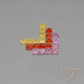 2.72 ct natürliche Mehrfarbig Saphir-Edelsteine, Quadrat, VVS-VS