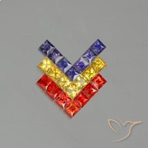 3.08ctw Natürlicher Mehrfarbig Saphir, Quadrat, VVS-VS