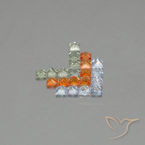 2.90 ct natürliche Mehrfarbig Saphir-Edelsteine, Quadrat, VVS-VS