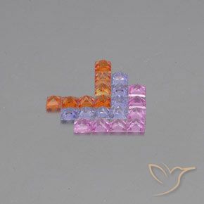 3.22 ct natürliche Mehrfarbig Saphir-Edelsteine, Quadrat, VVS-VS
