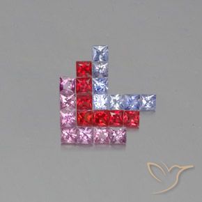 2.71 ct natürliche Mehrfarbig Saphir-Edelsteine, Quadrat, VVS-VS