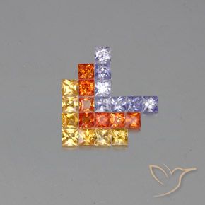 2.66 ct natürliche Mehrfarbig Saphir-Edelsteine, Quadrat, VVS-VS
