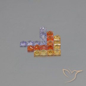 2.66 ct natürliche Mehrfarbig Saphir-Edelsteine, Quadrat, VVS-VS