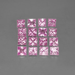 3,76 ct natürliche rosafarbener Saphir-Edelsteine, Quadrat, VVS-VS