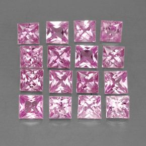 3,76 ct natürliche rosafarbener Saphir-Edelsteine, Quadrat, VVS-VS