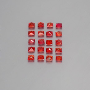2,47 ct natürliche orangefarbener Saphir-Edelsteine, Quadrat, VVS-VS