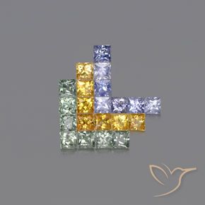 2,76 ct natürliche mehrfarbiger Saphir-Edelsteine, Quadrat, VVS-VS