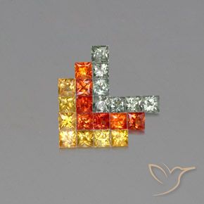 2.79 ct natürliche Mehrfarbig Saphir-Edelsteine, Quadrat, VVS-VS