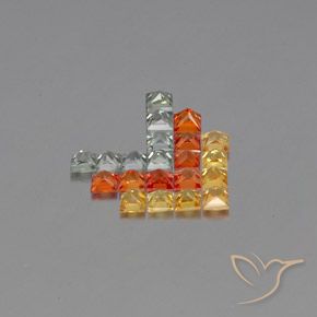 2.79 ct natürliche Mehrfarbig Saphir-Edelsteine, Quadrat, VVS-VS