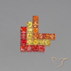 2.55 ct natürliche Mehrfarbig Saphir-Edelsteine, Quadrat, VVS-VS