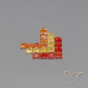 2.55 ct natürliche Mehrfarbig Saphir-Edelsteine, Quadrat, VVS-VS