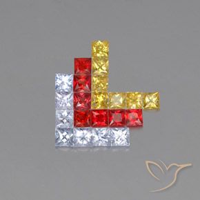 2.89 ct natürliche Mehrfarbig Saphir-Edelsteine, Quadrat, VVS-VS
