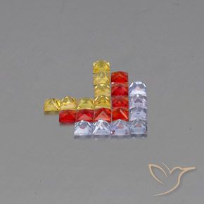 2.89 ct natürliche Mehrfarbig Saphir-Edelsteine, Quadrat, VVS-VS