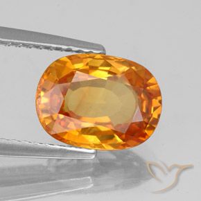 9,17 ctw natürlicher hellorange Saphir, Oval, VS-SI