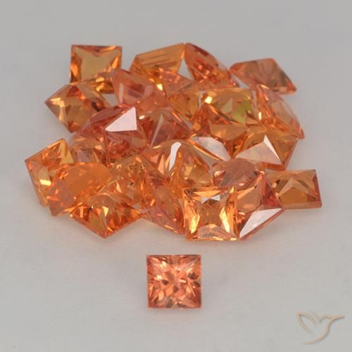3.64ctw Natürlicher Amber Orange Saphir, Quadrat, VVS-VS
