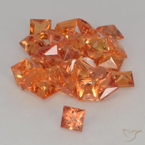 3.64 ct natürliche Amber Orange Saphir-Edelsteine, Quadrat, VVS-VS