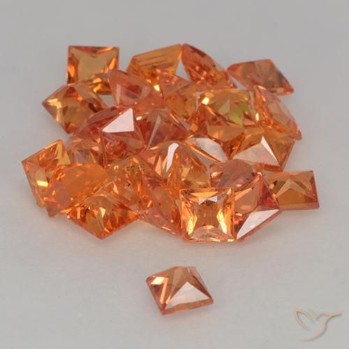 3.64 ct natürliche Amber Orange Saphir-Edelsteine, Quadrat, VVS-VS