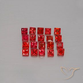 2.87 ct natürliche Hellrot Saphir-Edelsteine, Quadrat, VVS-VS