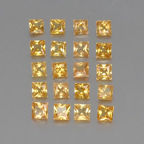  ct natürliche gelber Saphir-Edelsteine, Quadrat, VVS-VS