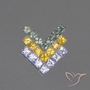 3.08ctw Natürlicher Mehrfarbig Saphir, Quadrat, VVS-VS